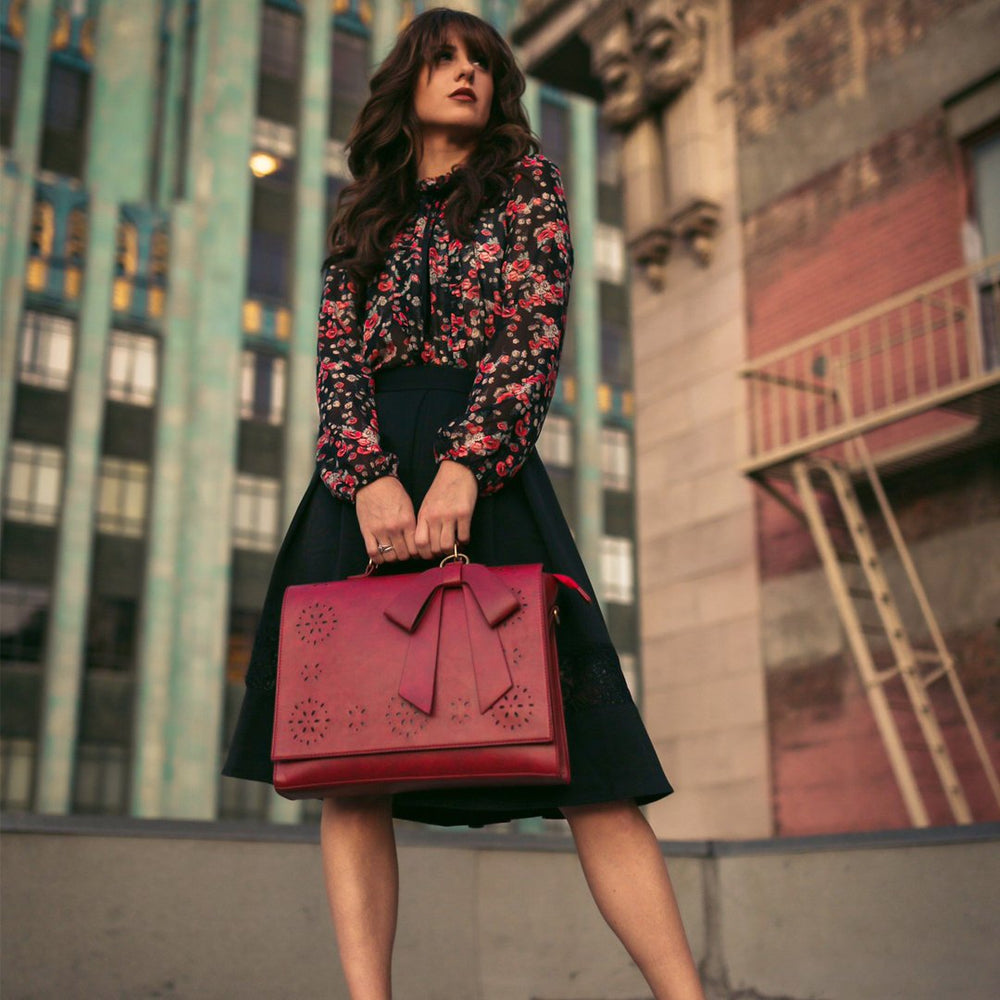 Bernadette - Schleifen-Satchel Handtasche