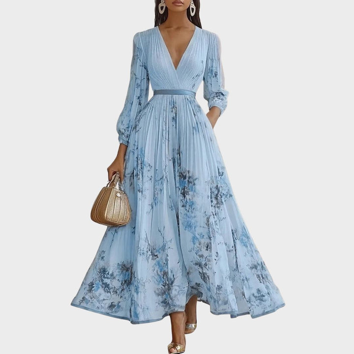 Siena - Elegante Plissee Maxi Kleid