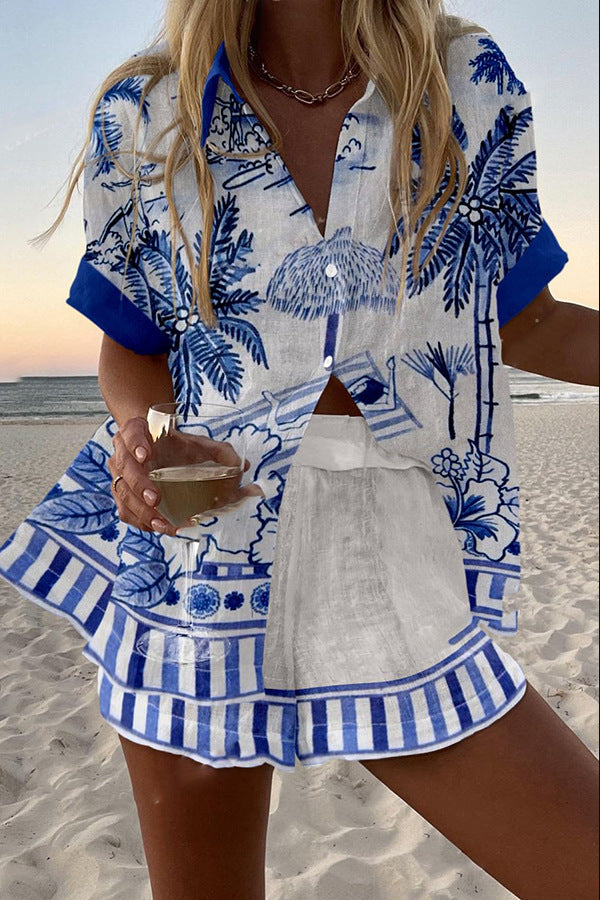 Zanika - Leinen-Shorts-Set