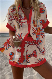 Daphira - Leinen-Shorts-Set