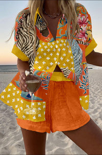 Norellia - Leinen-Shorts-Set