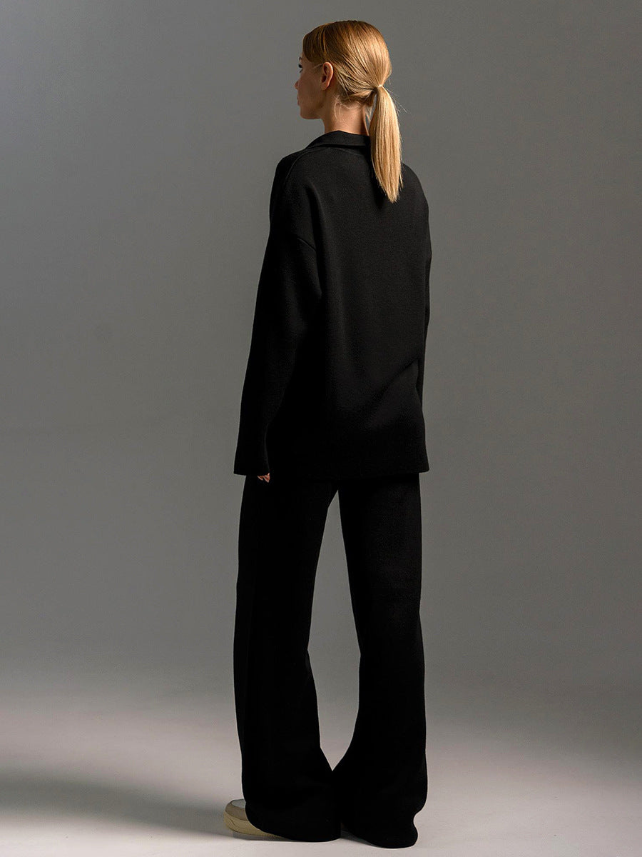 Damen Zweiteiliges Lounge-Set mit Kragen - Bequeme Passform