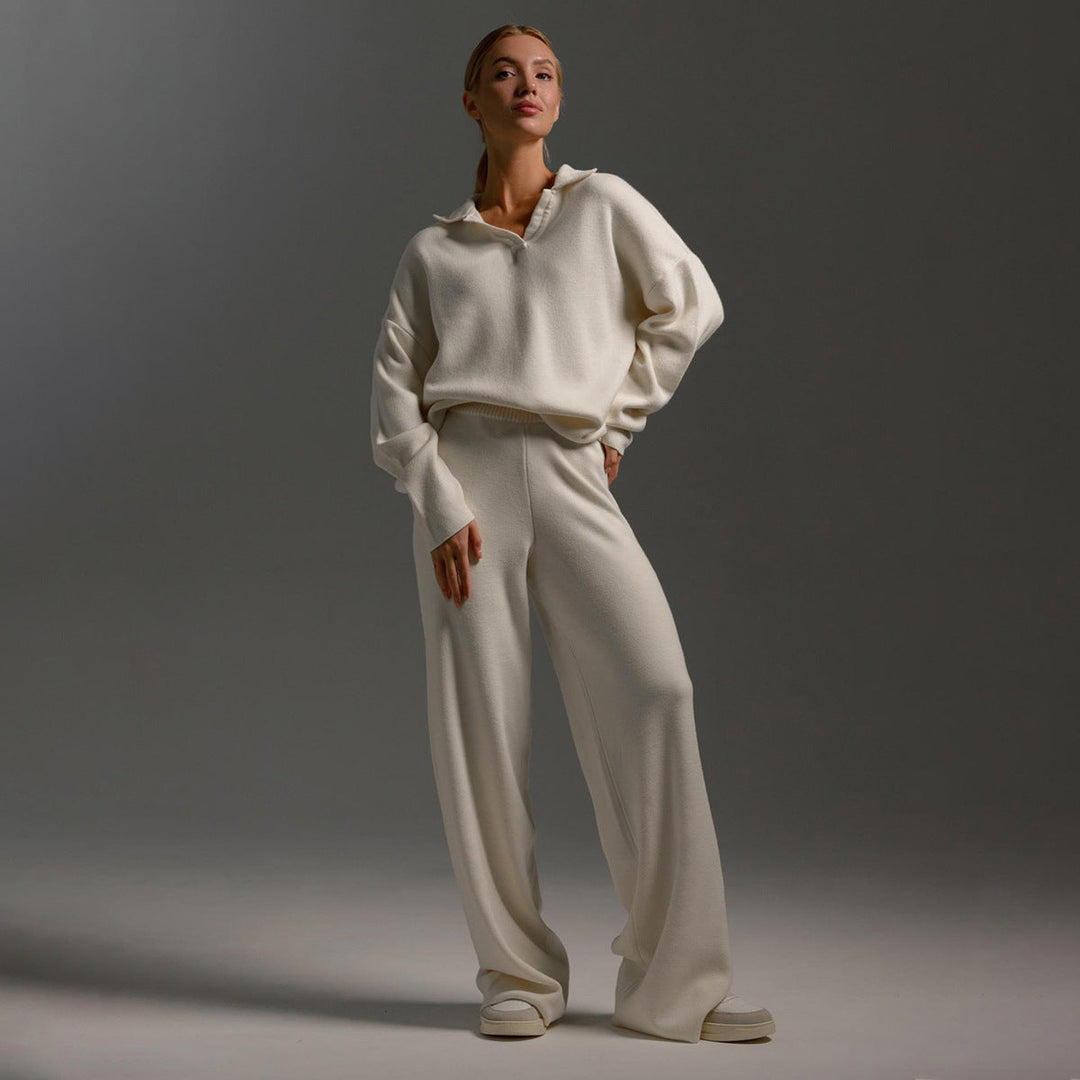 Damen Zweiteiliges Lounge-Set mit Kragen - Bequeme Passform