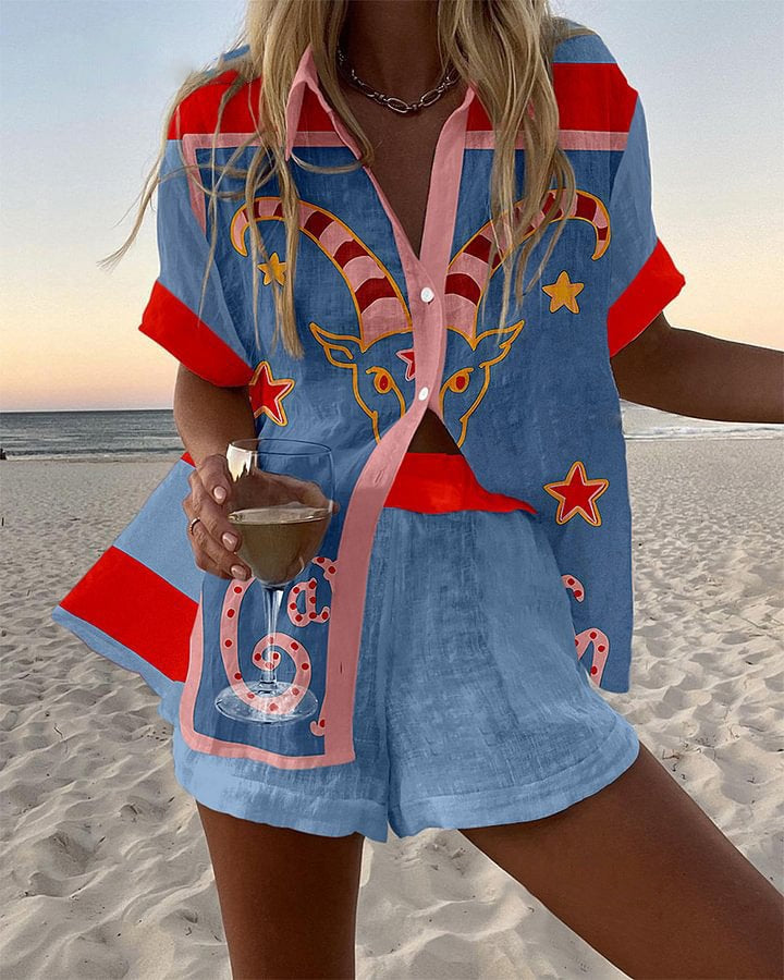Jorelle - Leinen-Shorts-Set