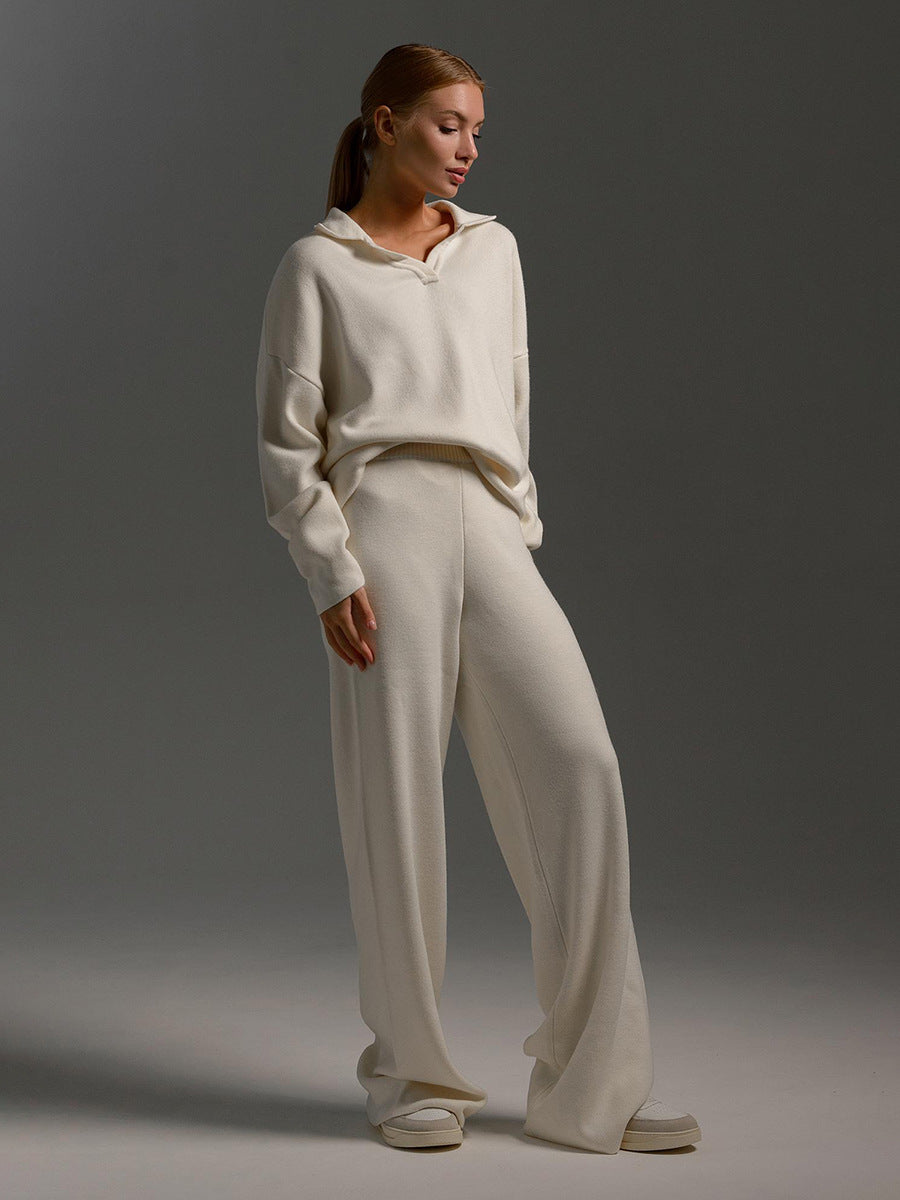 Damen Zweiteiliges Lounge-Set mit Kragen - Bequeme Passform