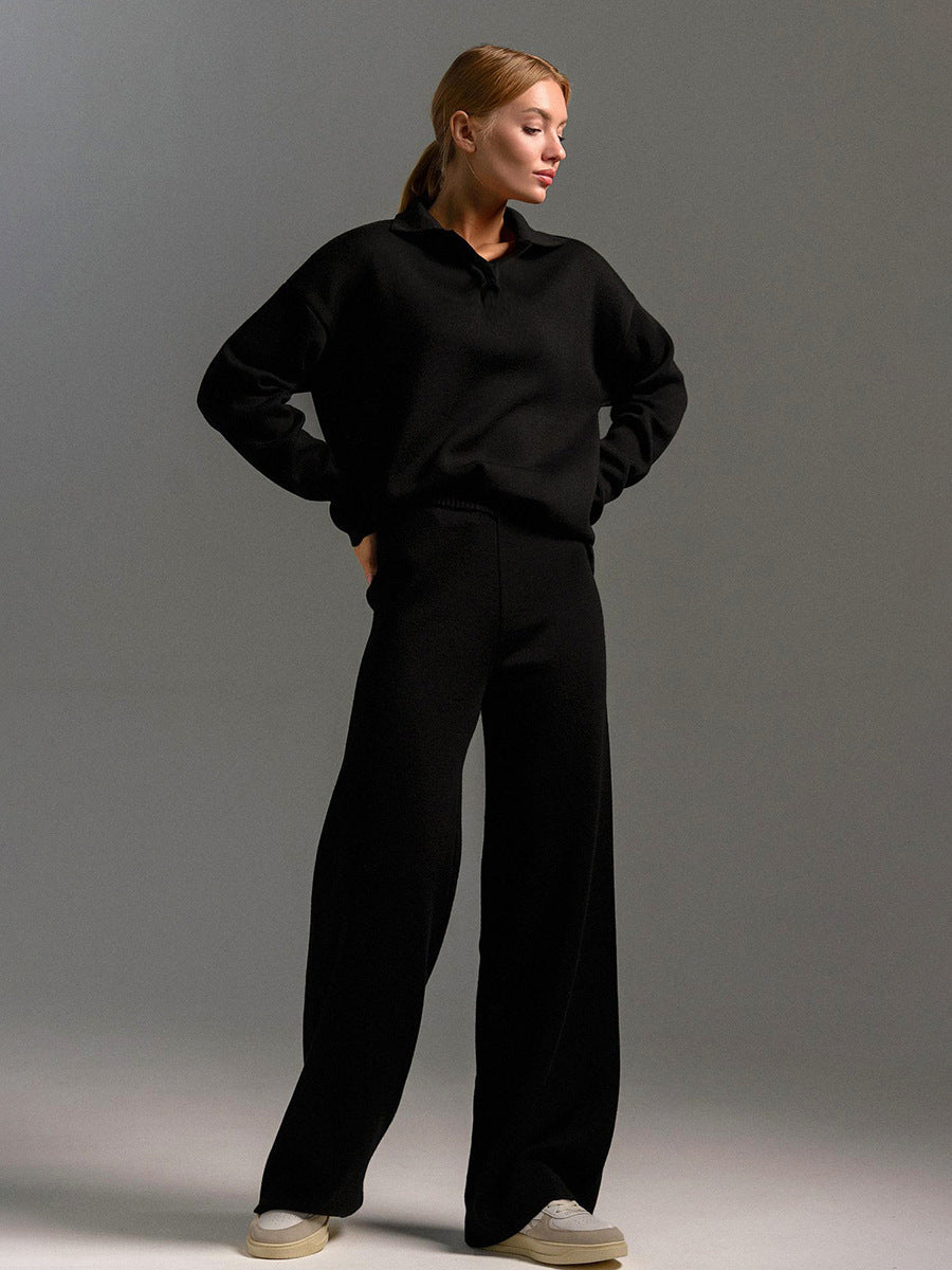 Damen Zweiteiliges Lounge-Set mit Kragen - Bequeme Passform