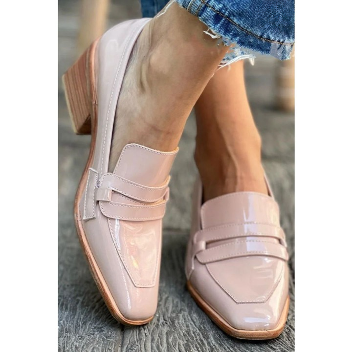 Olga - Rosa Leder-Loafer