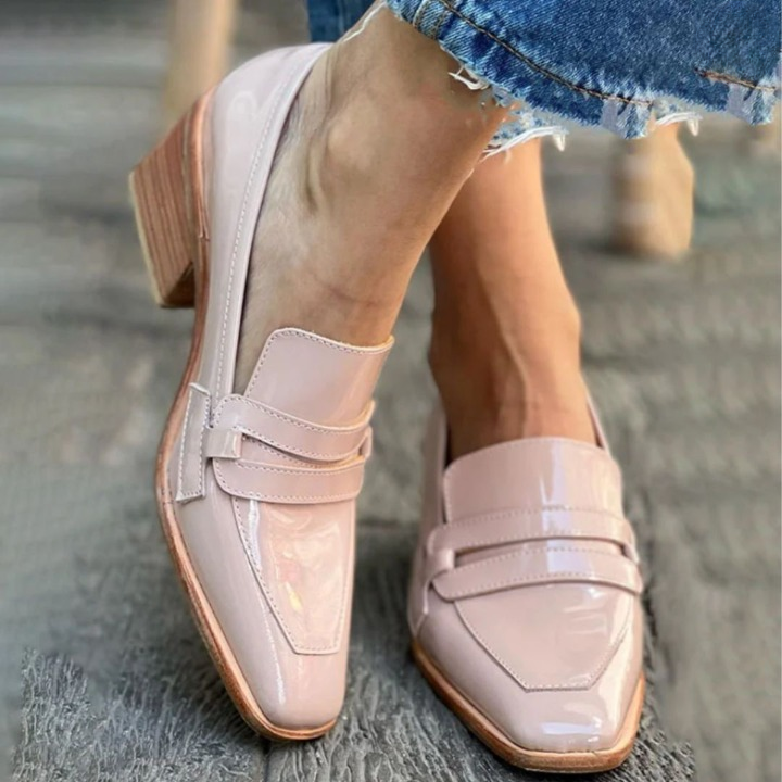 Olga - Rosa Leder-Loafer