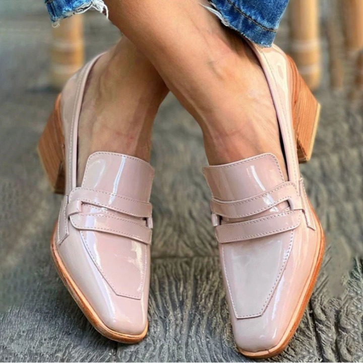 Olga - Rosa Leder-Loafer