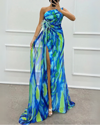 Fenna - Lebendige Elegante Drapierte Kleid