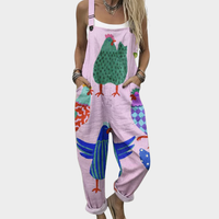 Merle - Bequeme Bedruckte Latzhose