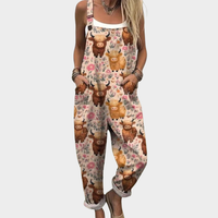 Gisela - Bequeme bedruckte Latzhose
