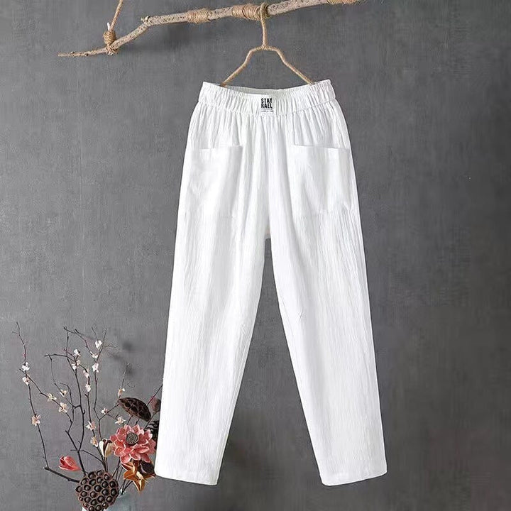 Annegret - Damen Leinen-Baumwoll Hose Lässig