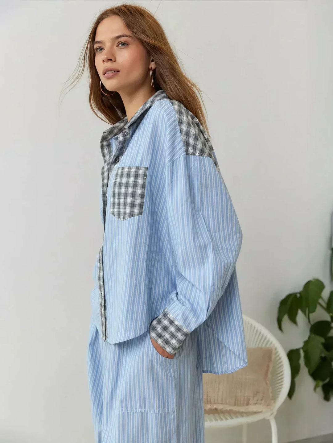 Gemütliches Karierter Schlafanzug Set für Damen