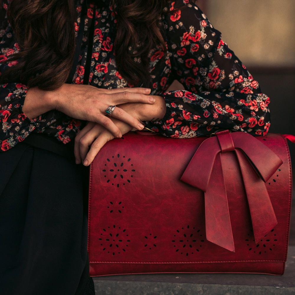 Bernadette - Schleifen-Satchel Handtasche
