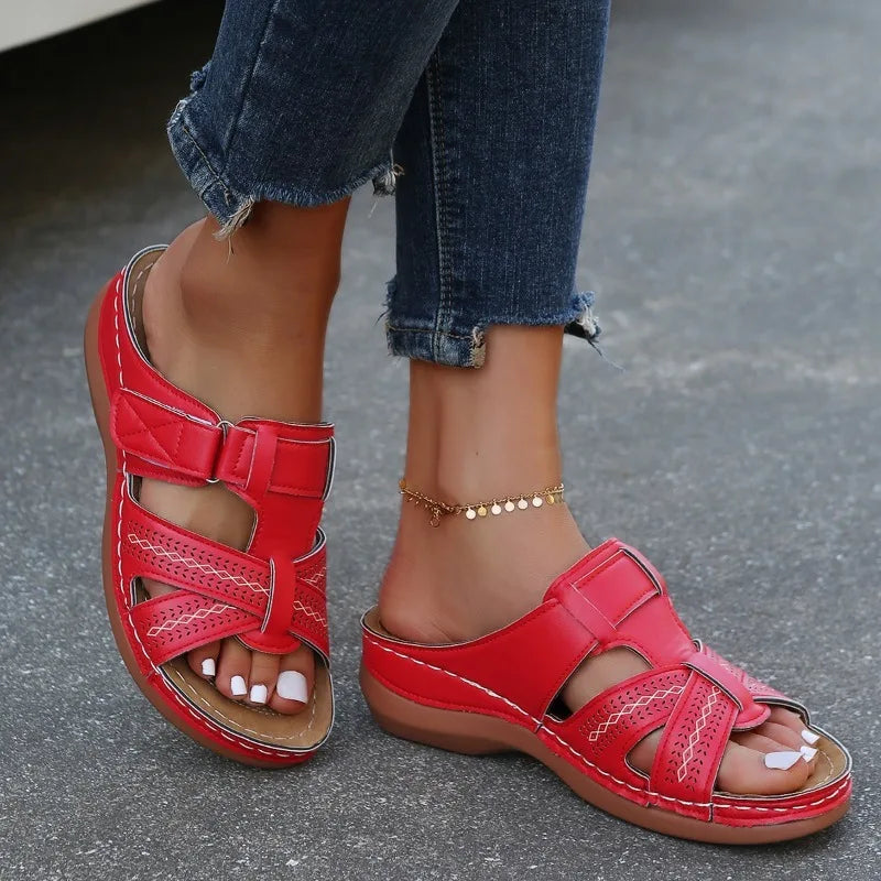 Gaia - Orthopädische Vintage-Keilsandalen