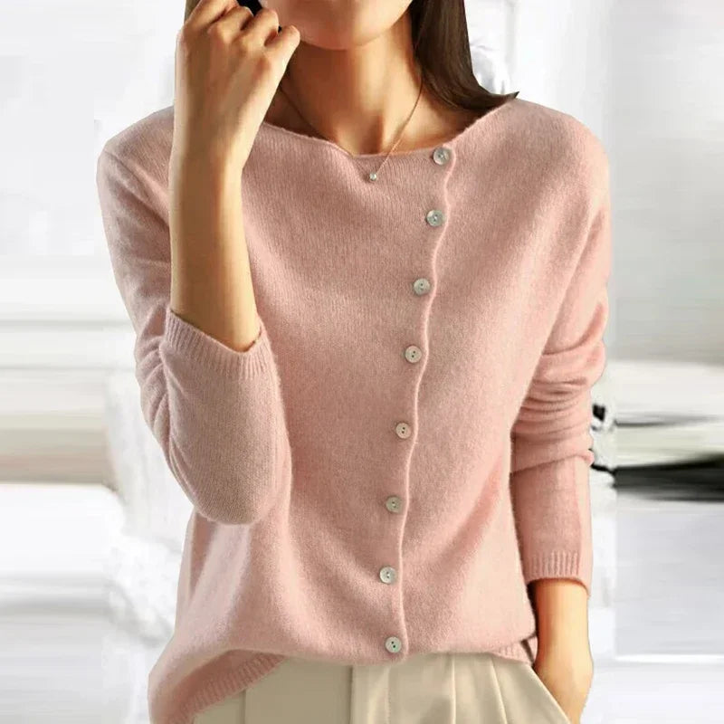 Kyra - Elegante Knopf-Strickjacke