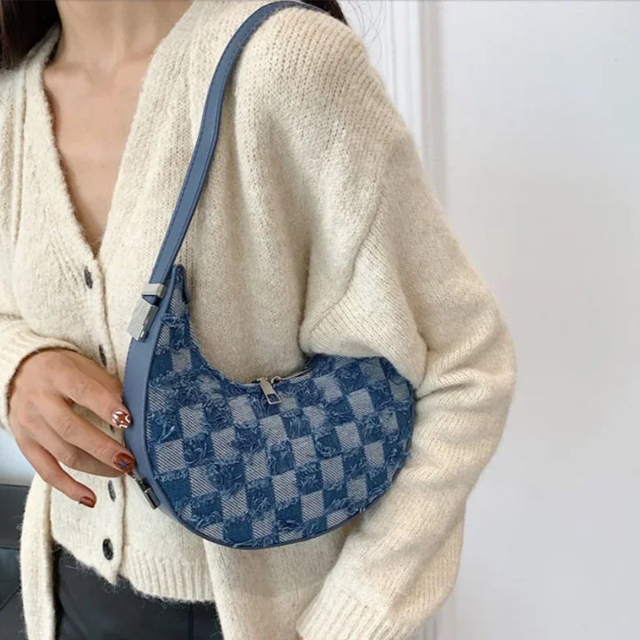 Adriana - Karierte strukturierte Handtasche