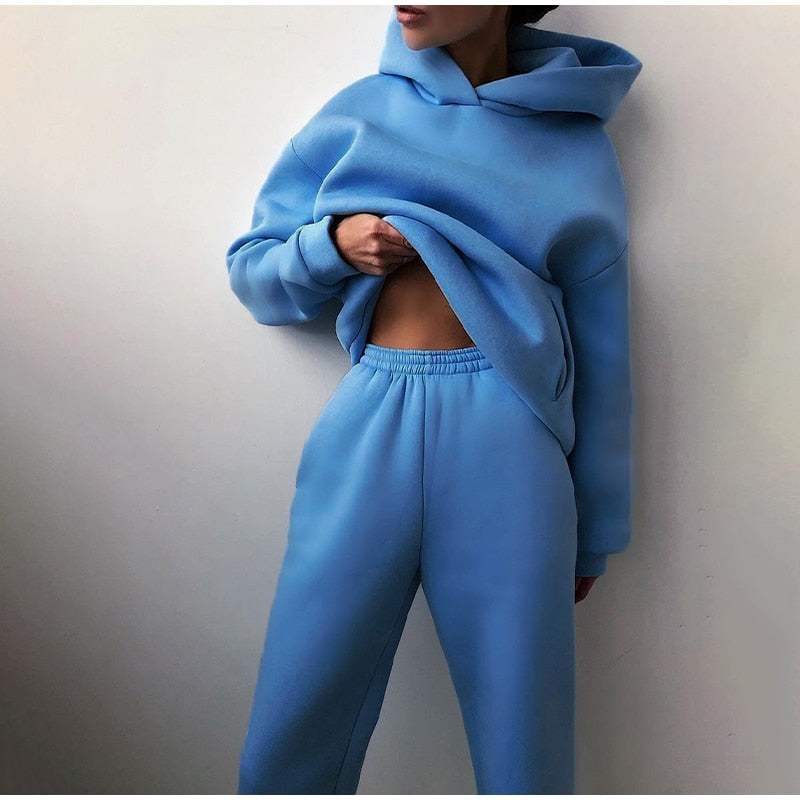Frauen Oversized Hoodie und Jogginghose Lounge Set