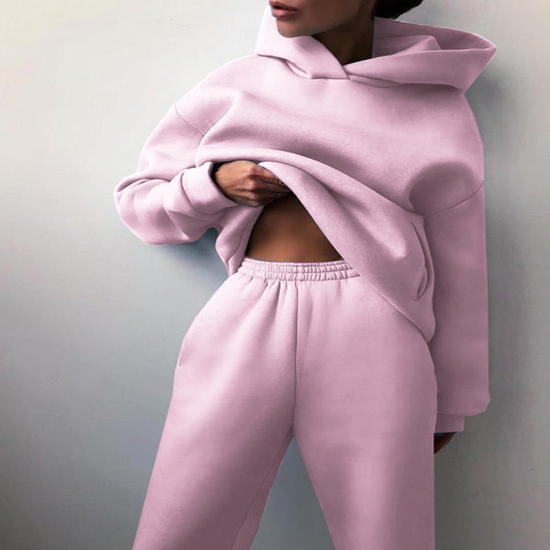 Frauen Oversized Hoodie und Jogginghose Lounge Set