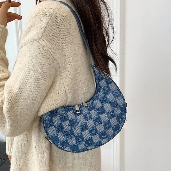 Adriana - Karierte strukturierte Handtasche