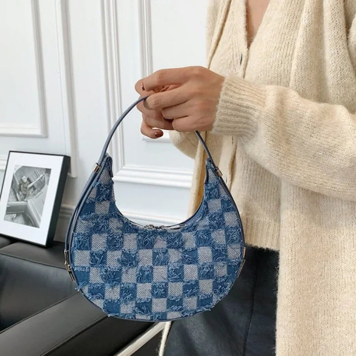 Adriana - Karierte strukturierte Handtasche
