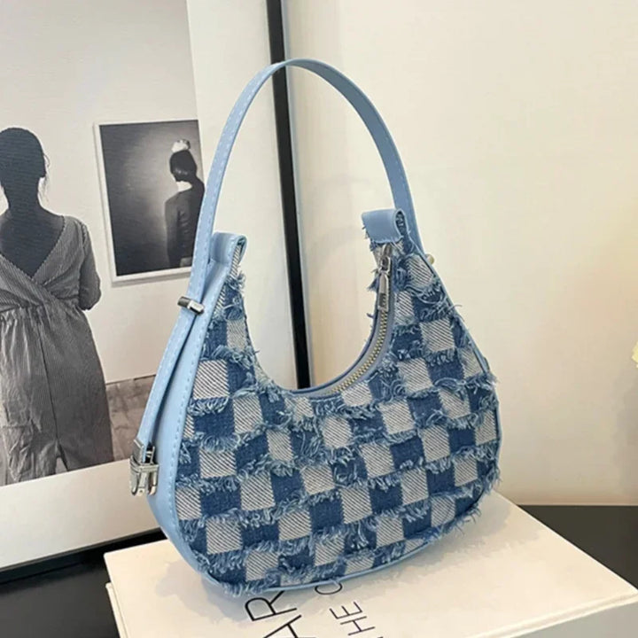 Adriana - Karierte strukturierte Handtasche