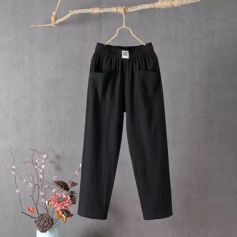 Annegret - Damen Leinen-Baumwoll Hose Lässig