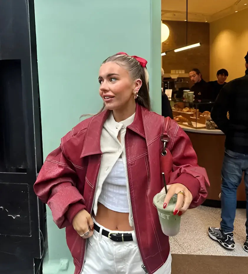 Petra - Lässige Oversized Lederjacke