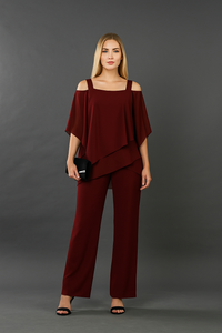 Elegantes Damen-Set mit schulterfreiem Oberteil und weiter Hose