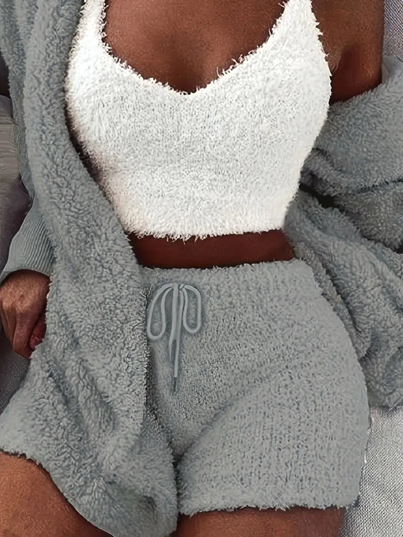 Kuschelige, - weiche Damen Pyjama Set