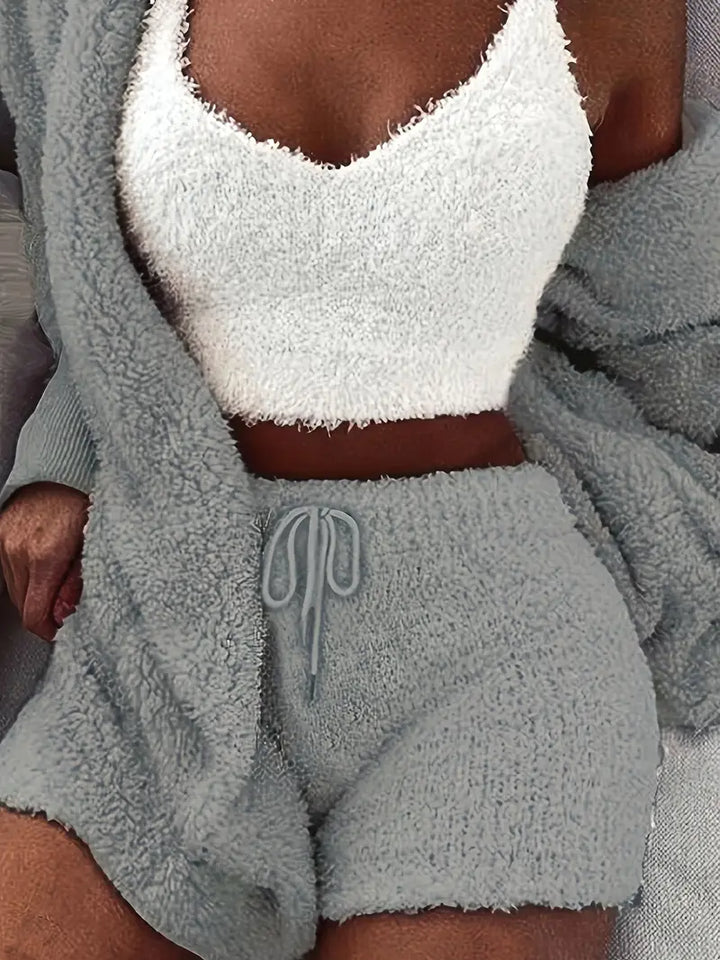 Kuschelige, - weiche Damen Pyjama Set