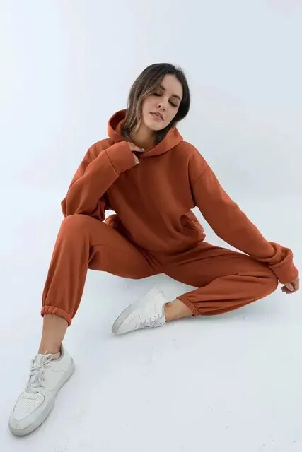 Frauen Oversized Hoodie und Jogginganzug Set