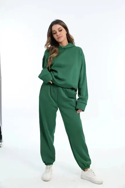 Frauen Oversized Hoodie und Jogginganzug Set