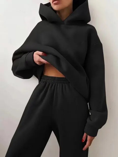 Frauen Oversized Hoodie und Jogginganzug Set