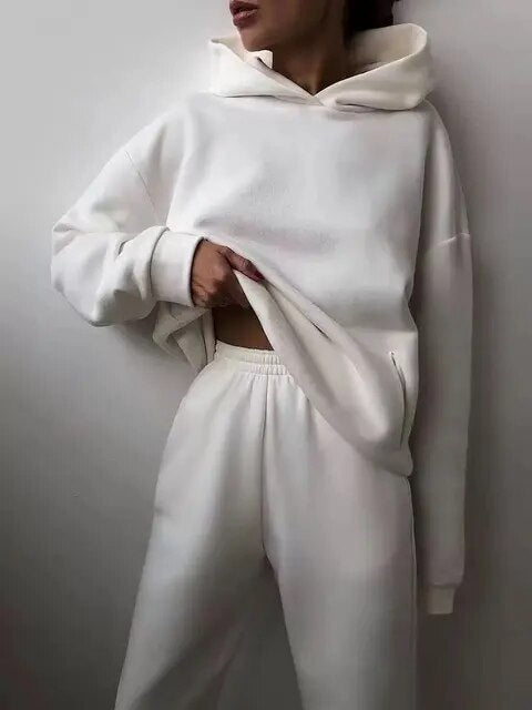 Frauen Oversized Hoodie und Jogginganzug Set