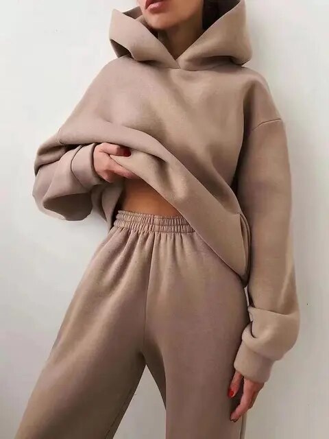 Frauen Oversized Hoodie und Jogginganzug Set