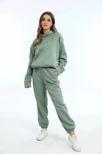 Frauen Oversized Hoodie und Jogginganzug Set