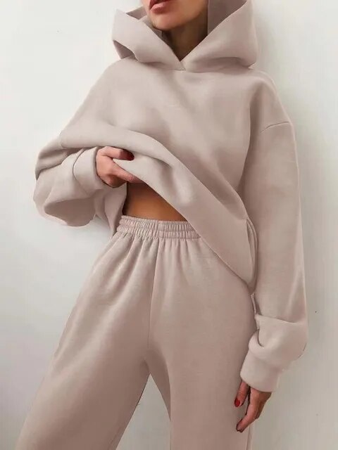 Frauen Oversized Hoodie und Jogginganzug Set