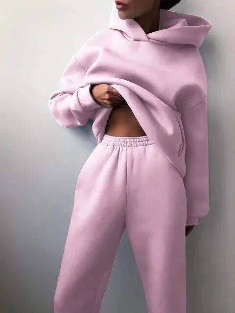 Frauen Oversized Hoodie und Jogginganzug Set