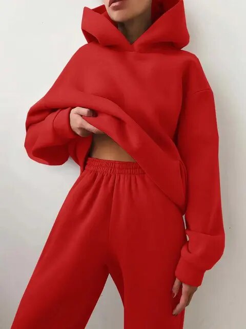 Frauen Oversized Hoodie und Jogginganzug Set