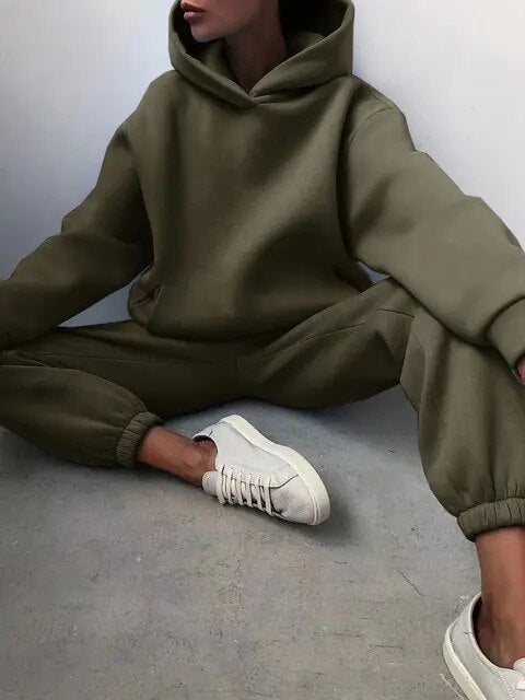 Frauen Oversized Hoodie und Jogginganzug Set