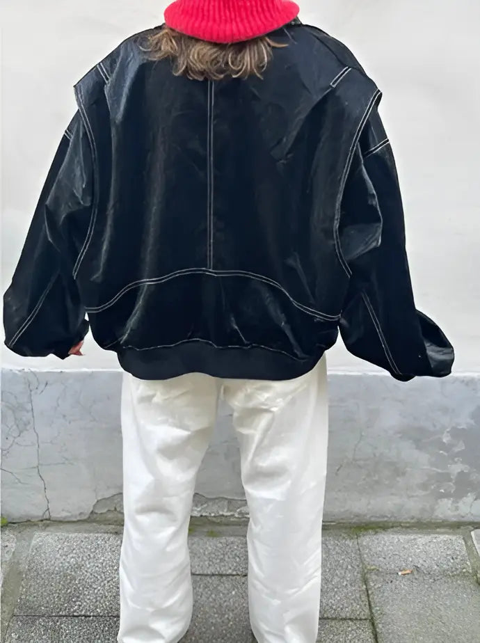 Petra - Lässige Oversized Lederjacke