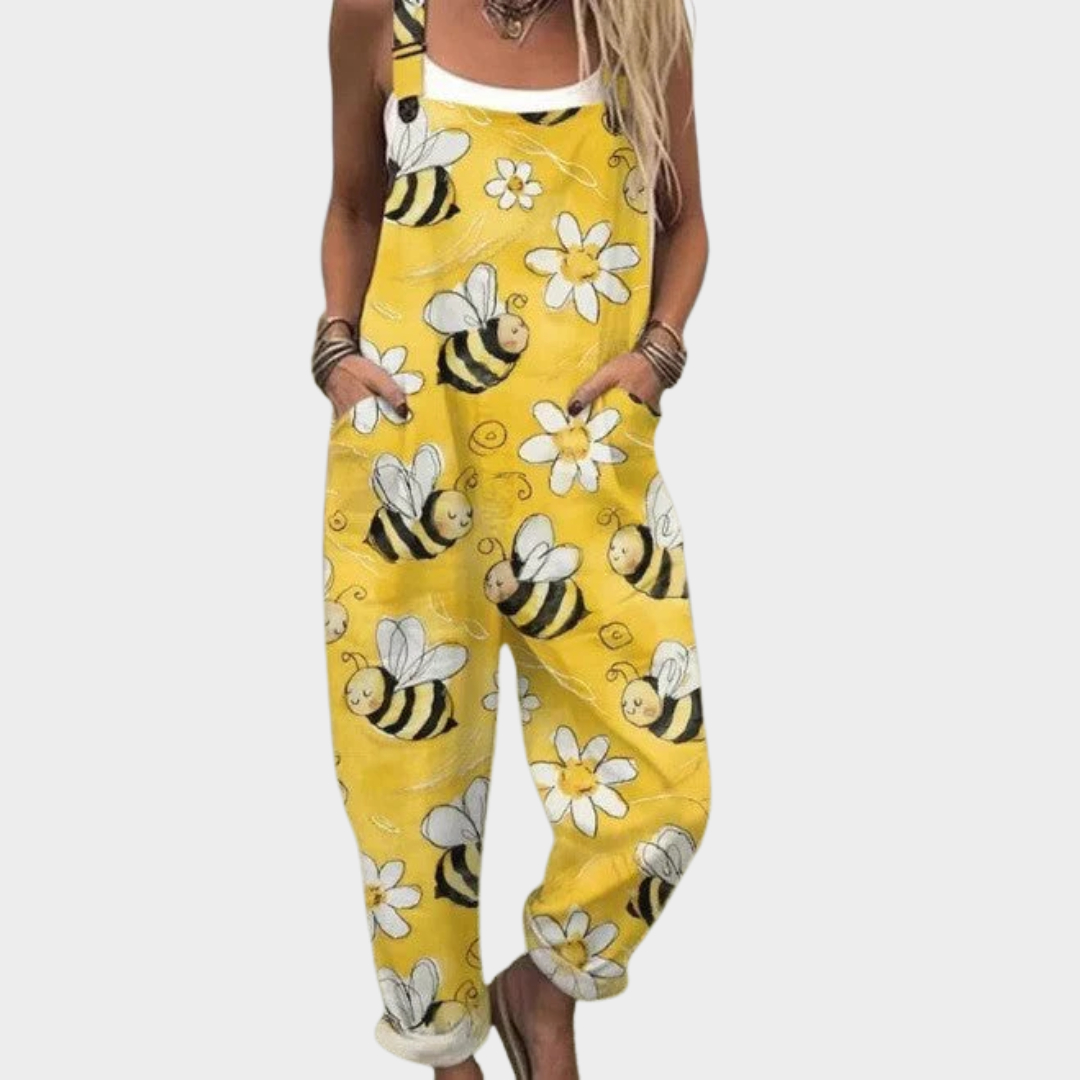 Ute - Bequeme Bedruckte Latzhose