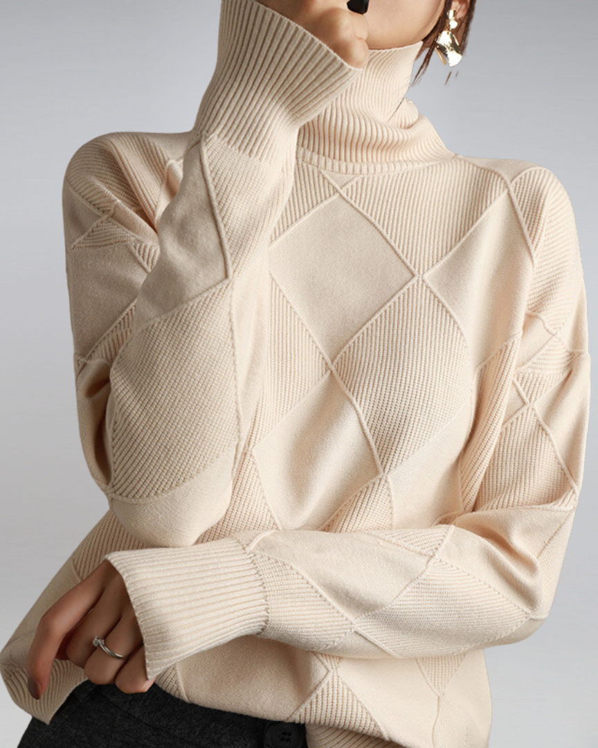 Anika | Eleganter und vielseitiger Rollkragenpullover aus Strick