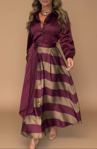 Mila - Gestreifte Lange Kleid
