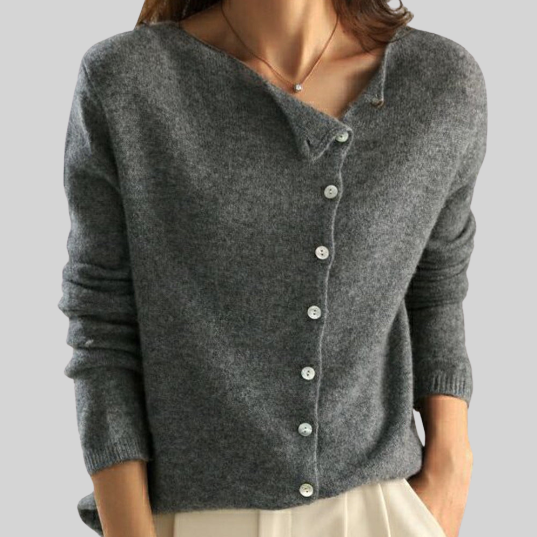 Annika | Damen Cardigan mit Knöpfen - Strickjacke