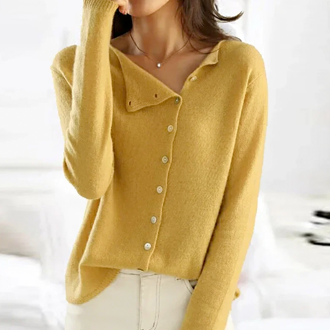 Annika | Damen Cardigan mit Knöpfen - Strickjacke