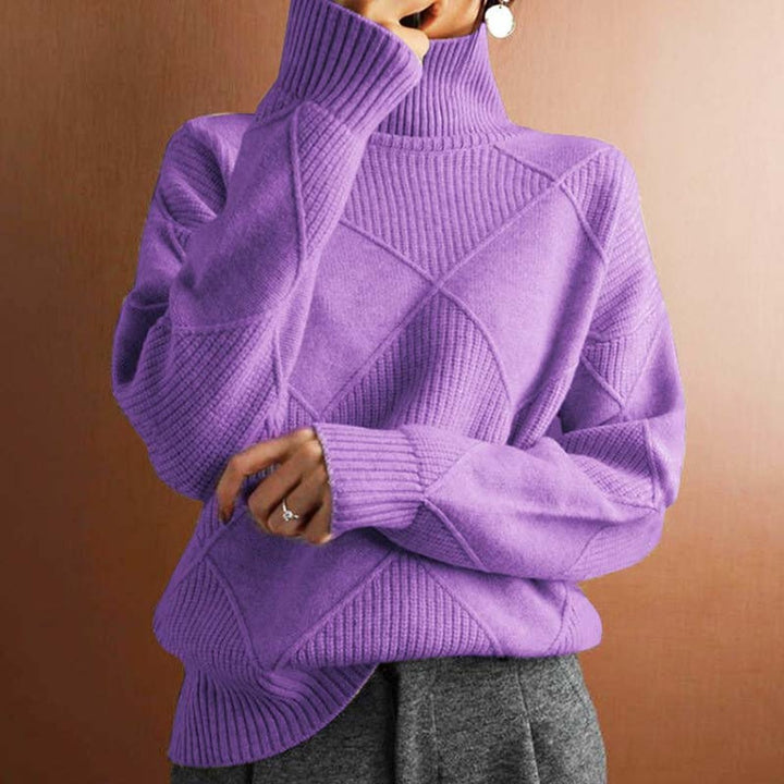 Analia | Stilvoller und bequemer Rollkragenpullover mit Rautendesign