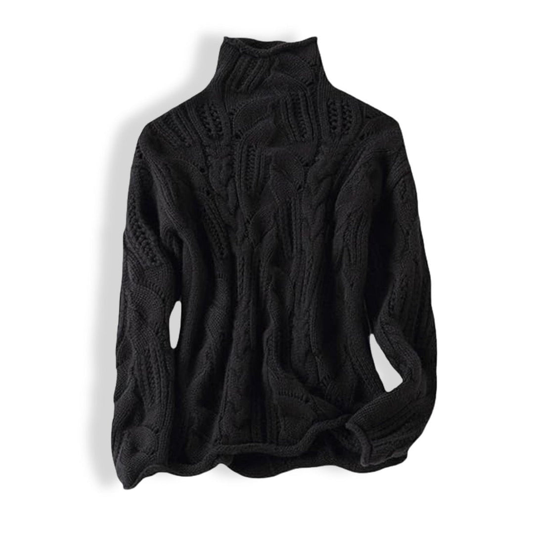 Davina | Eleganter und bequemer Rollkragenpullover im Kabelstrick-Design
